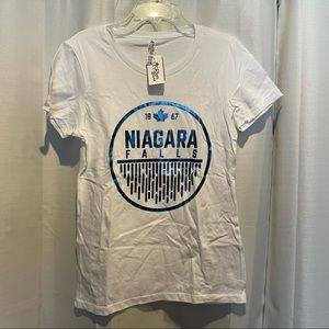 Niagara Falls - Circle Falls Blue Foil T-Shirt
